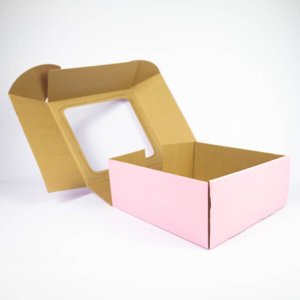 Cake Box Self Erect with Clear Window Light Pink South Africa