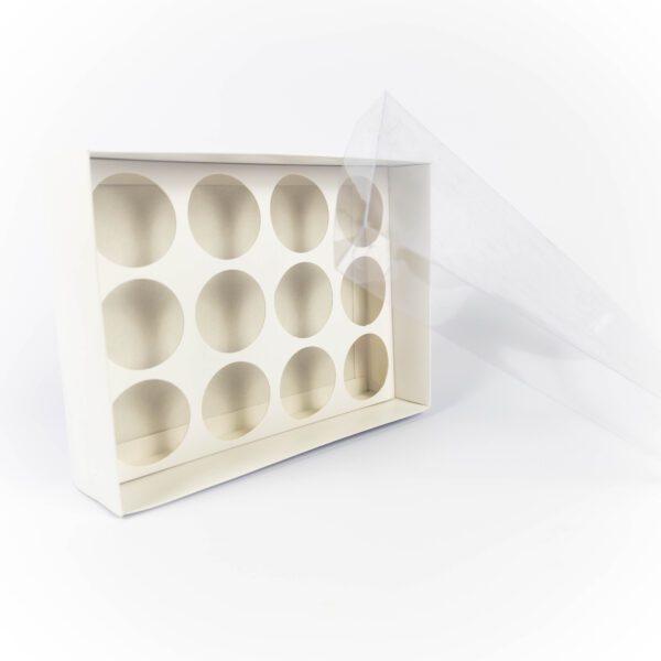 Cup Cake Box Self Erect with Clear Lid White South Africa