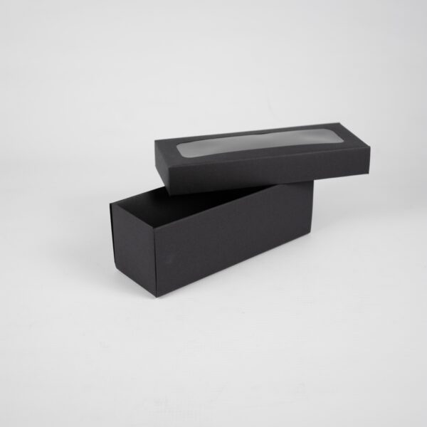 Large Macaroon Box with Window Lid Black South Africa