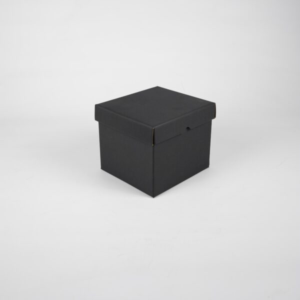Small Square Cube Box Self Erect with Lid Black South Africa