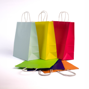 A4 Big Paper Gift Bag With Straw Handle - 12 Bags