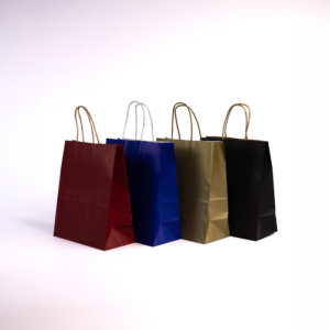 A4 Small Paper Gift Bag With Straw Handle - 12 Bags